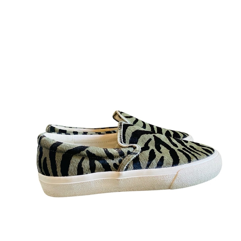 Madewell Sidewalk Slip-On Sneakers 6 Zebra Calf Hair Shoes - Picture 3 of 11